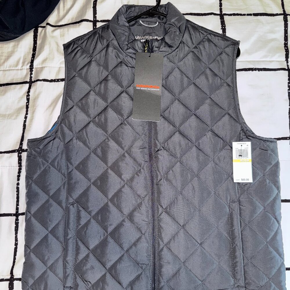Hawke & Co. Outfitter Men's Quilted Vest Small Carbon Grey